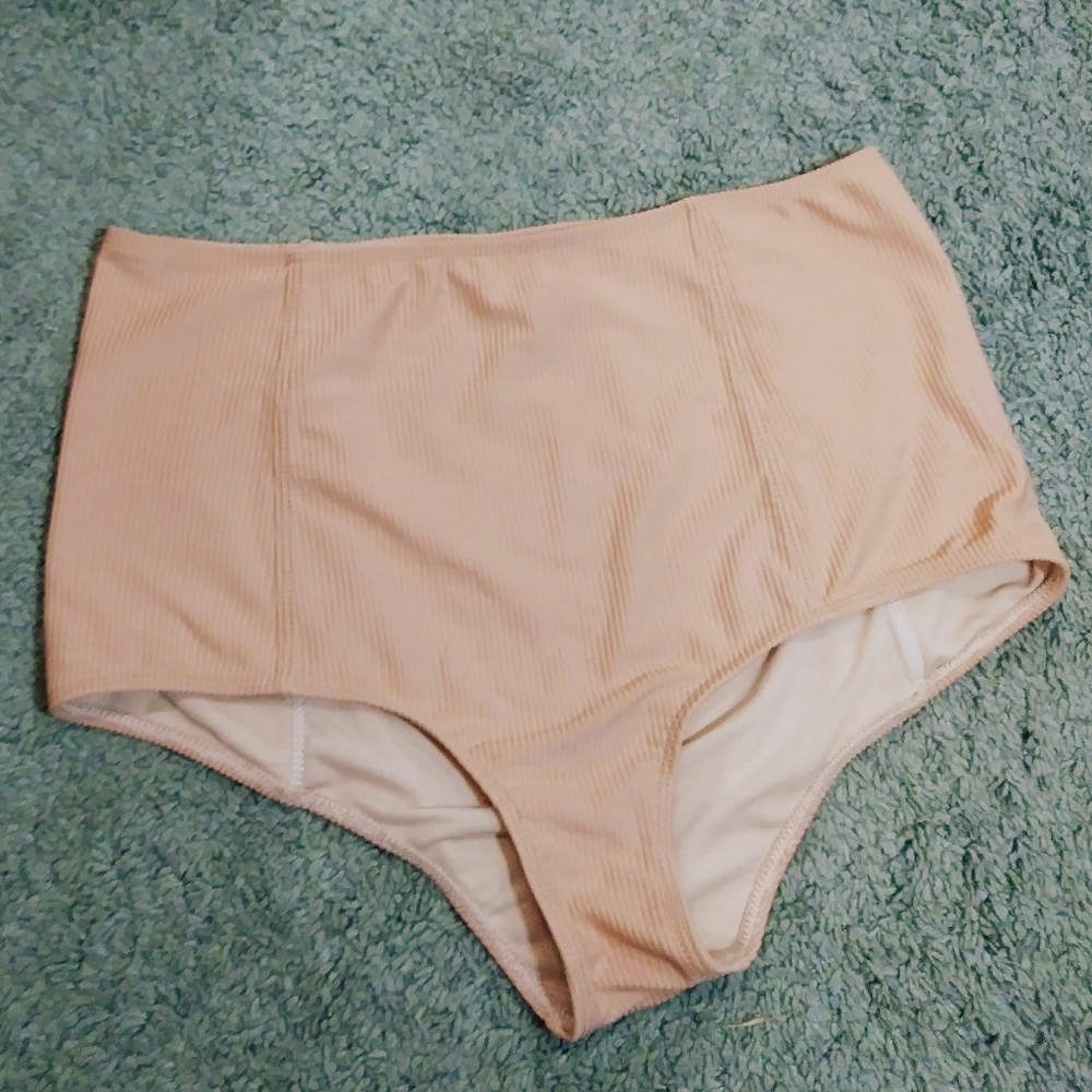 Kortni Jeane L Peach Ribbed High Waisted Bottoms